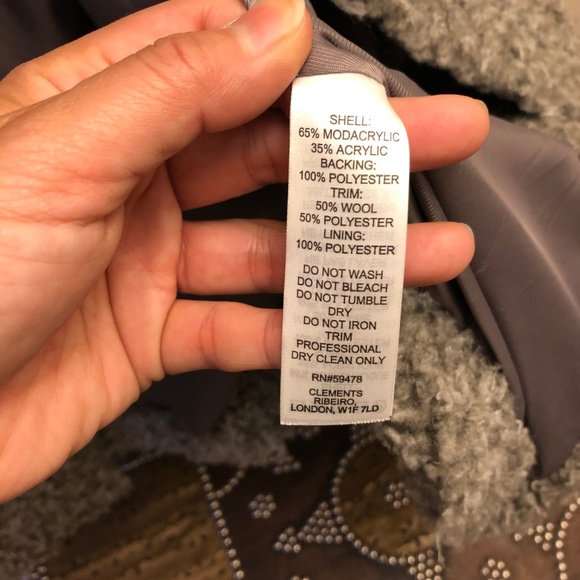 Grey Teddy Moto Jacket Coat- Soft, Furry, & Fuzzy! - Picture 7 of 8